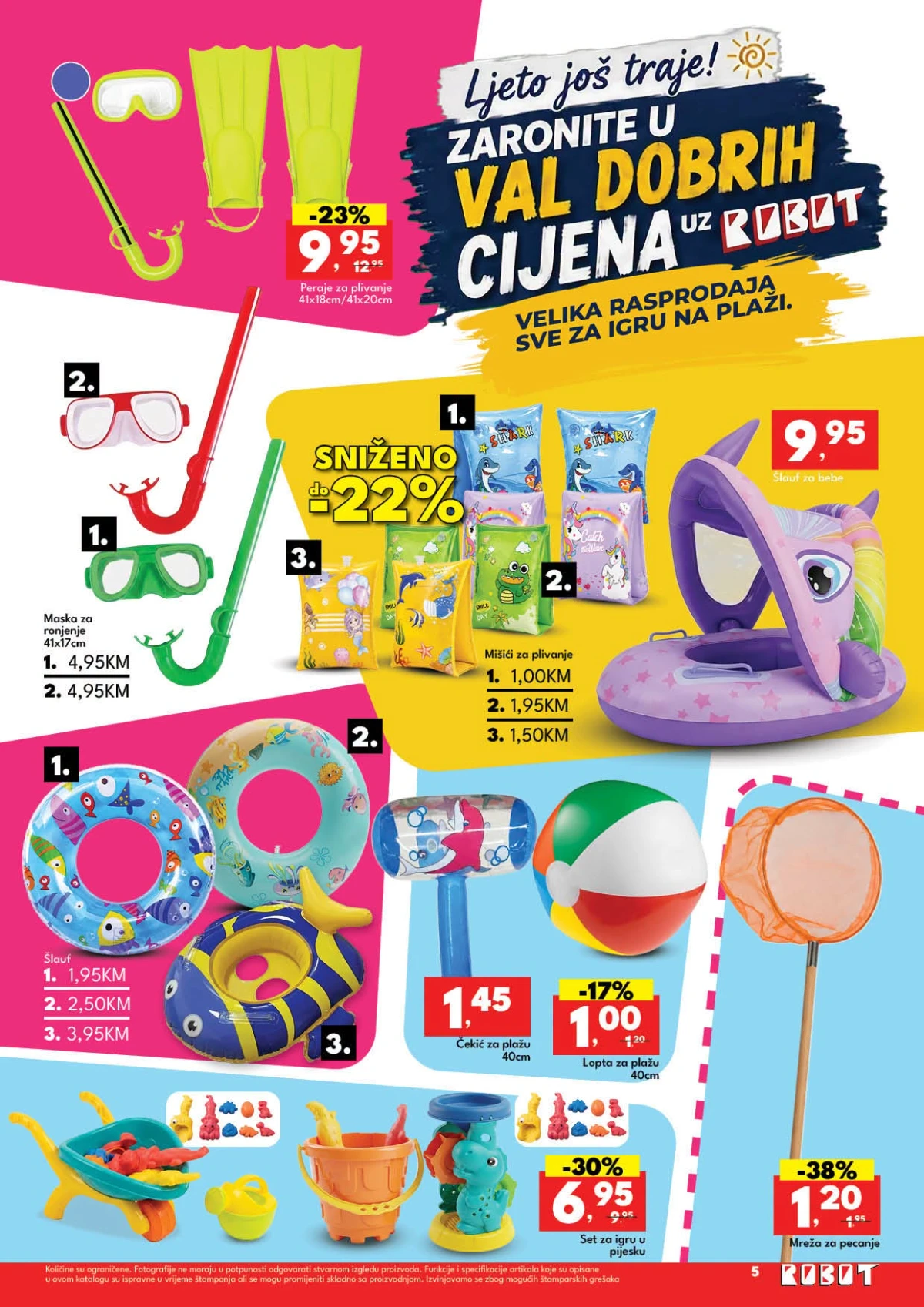 Robot katalog donosi popuste na rekvizite za plažu, lopte, maske i igračke