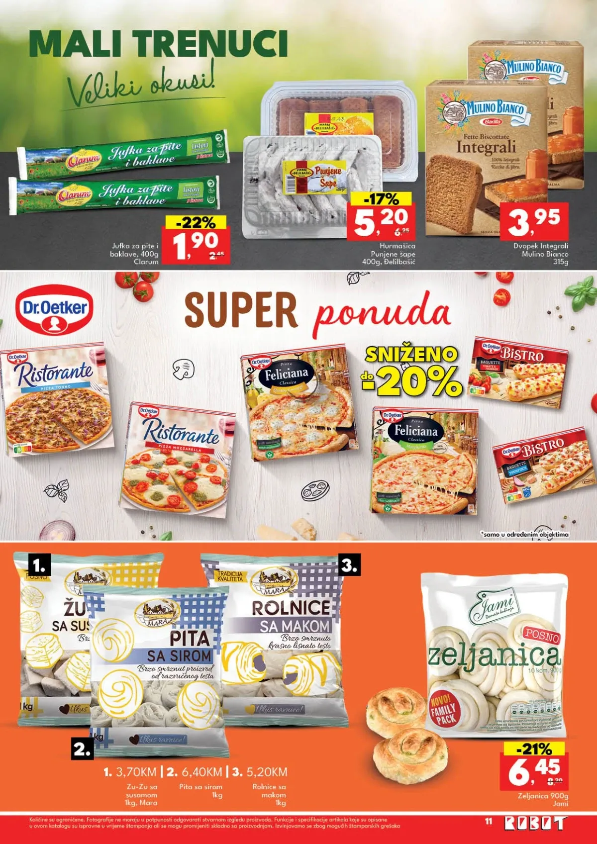 Robot katalog sa akcijom na jufke, pite, pizze i smrznute proizvode