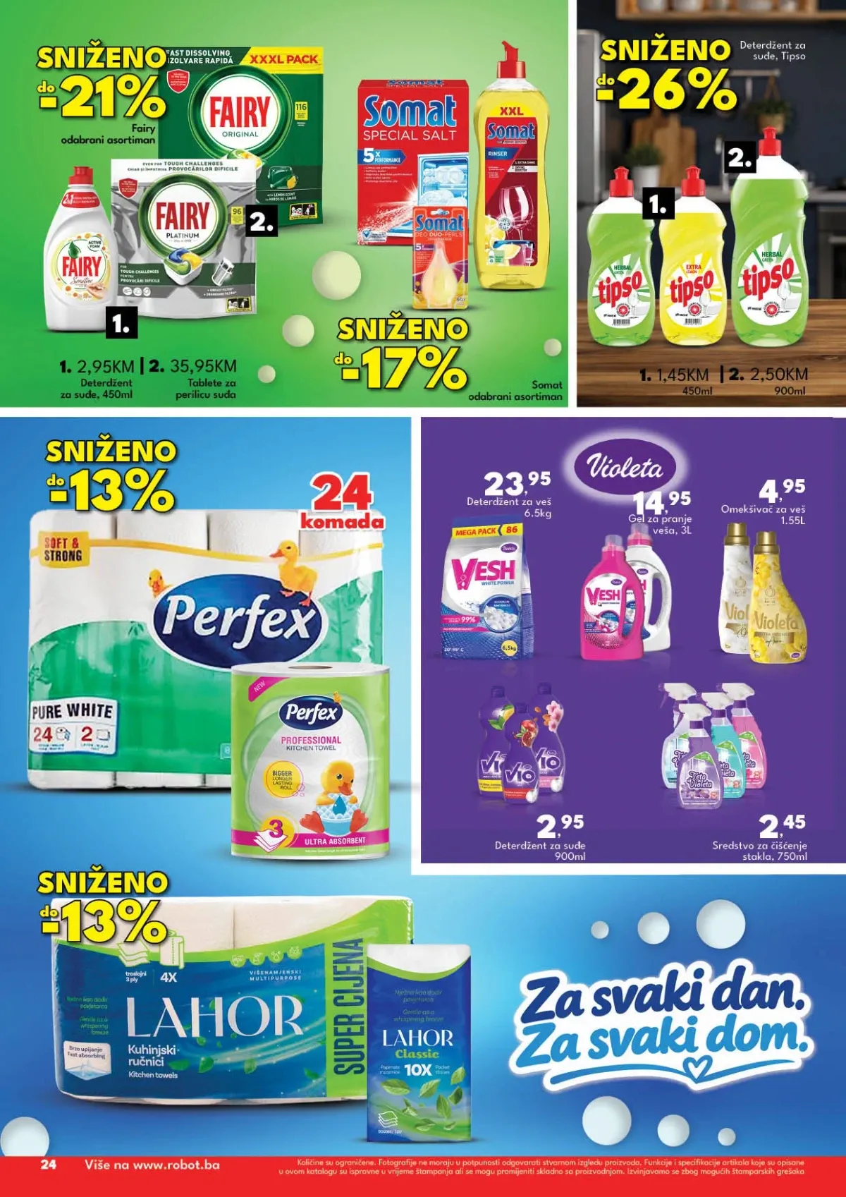 Dvadeset treća stranica Robot kataloga – Fairy, Somat, Tipso, Perfex, Violeta i Lahor proizvodi za domaćinstvo