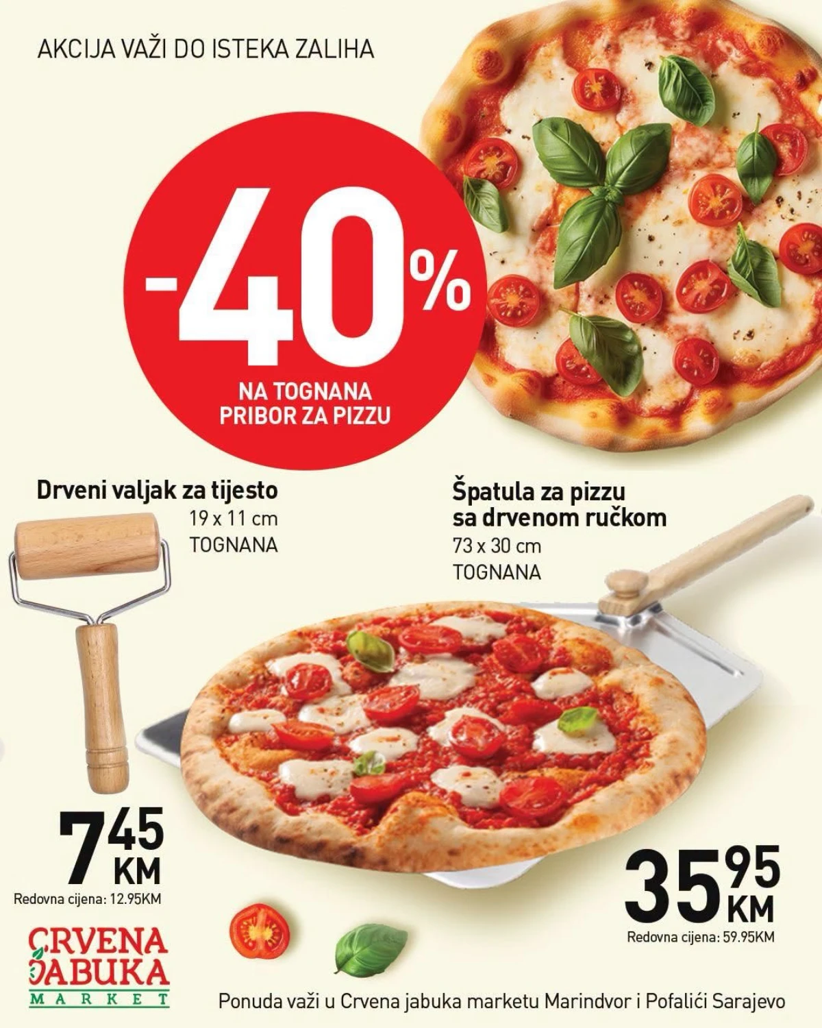 Planet Pizza akcija – drveni valjak za tijesto i špatula za pizzu na sniženju
