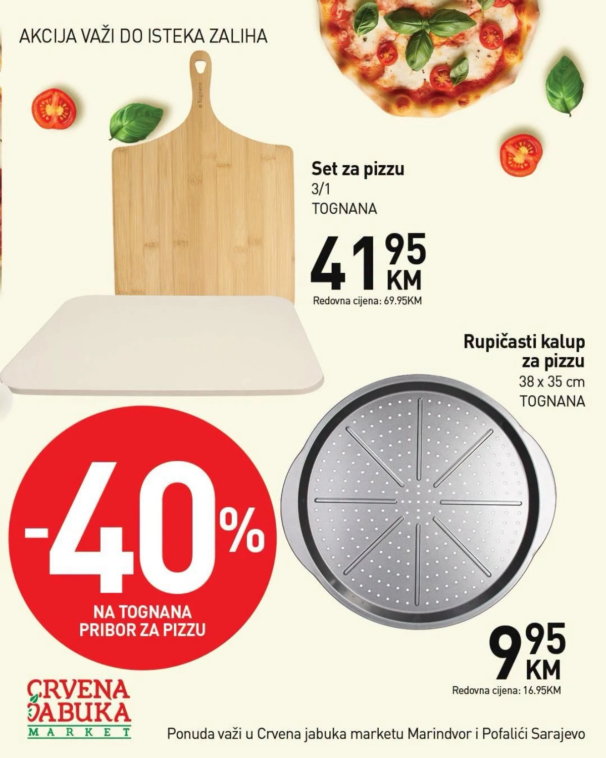Planet Pizza akcija – set za pizzu i rupičasti kalup za pizzu Tognana