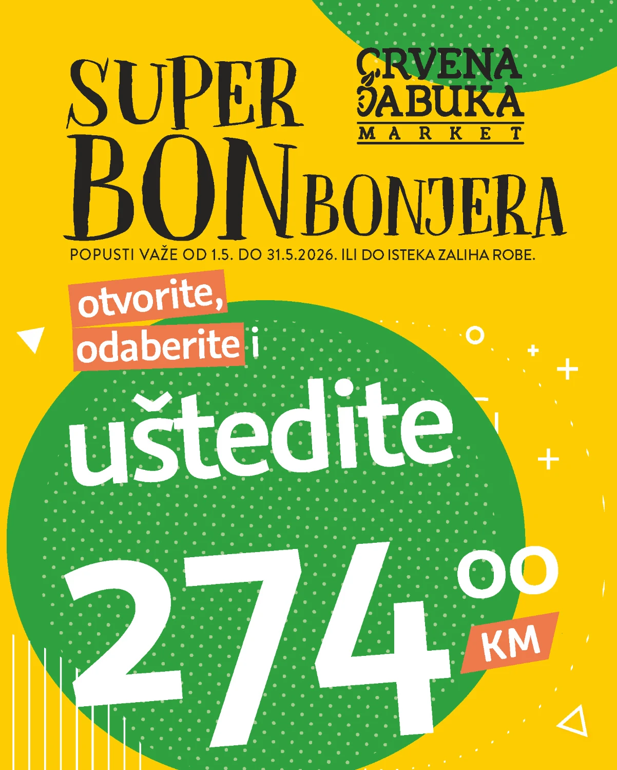 Crvena jabuka Bonbonjera katalog kuponi do 274 KM uštede prehrana piće hemija i tehnika do 31.05.2026