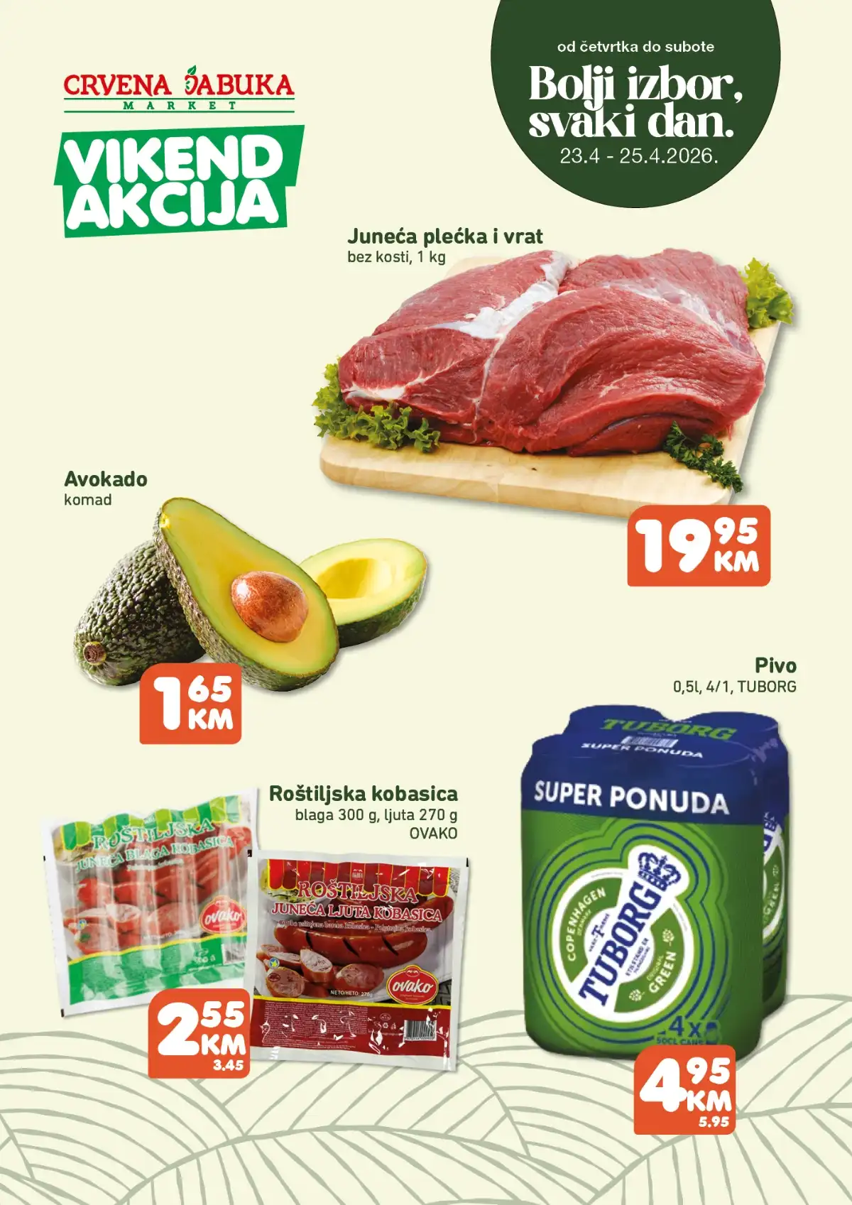 Crvena jabuka vikend akcija sniženja prehrane voća mesa i pića do 25. aprila 2026 katalog