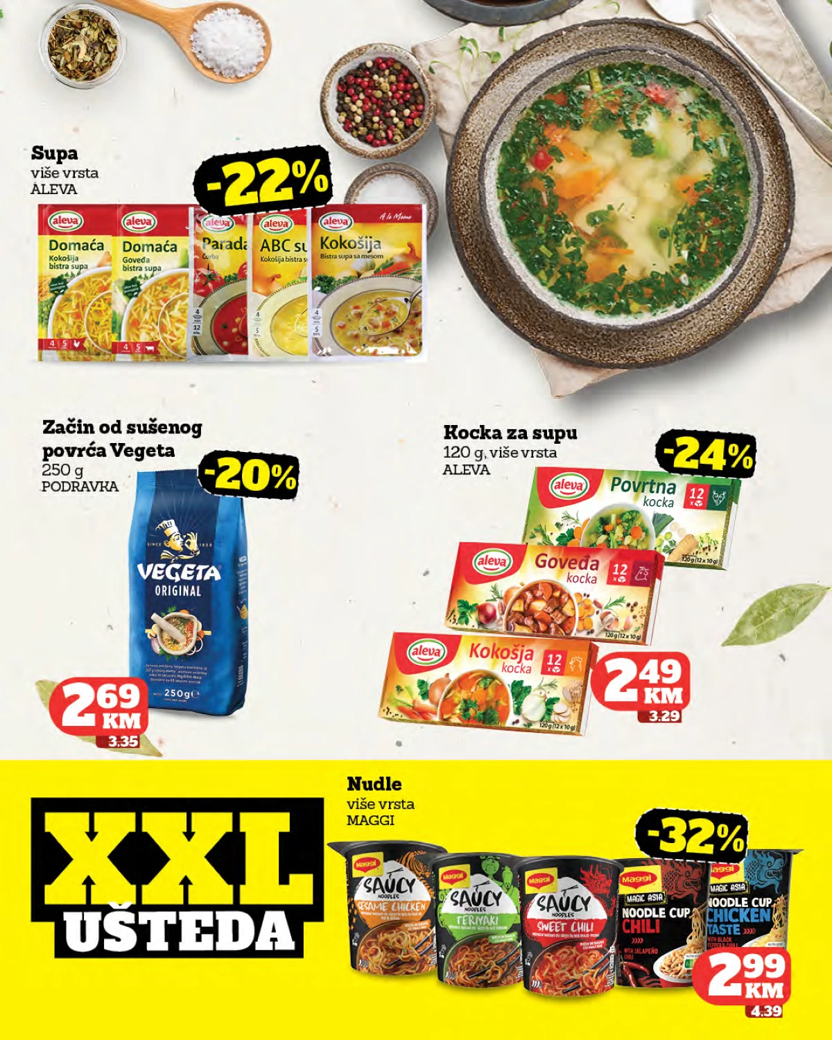 Moj Market akcija do 07.07.2026 – Vegeta, Aleva supe, Maggi nudle i začini na sniženju