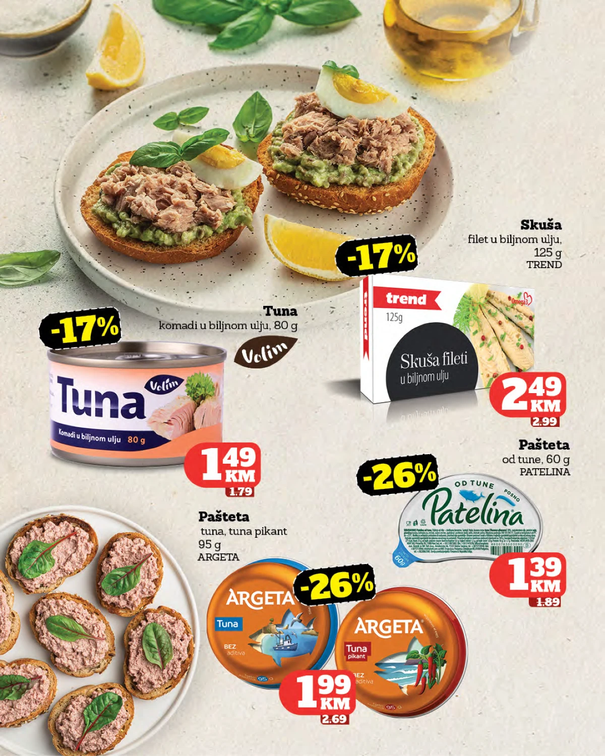 Moj Market katalog – Carnex pašteta 1,19 KM i tuna komadići na sniženju do 35 posto