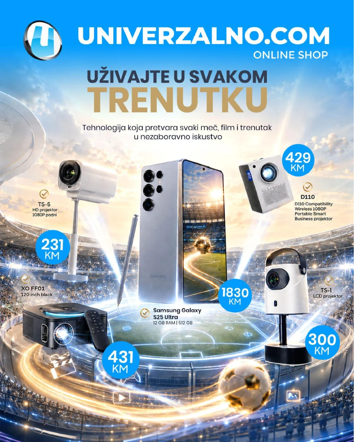 Univerzalno katalog do 31% popusta na telefone, projektore i tehnologiju