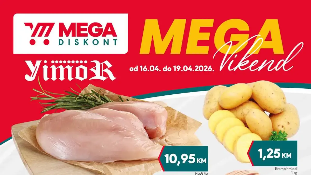 Yimor i Mega Diskont vikend akcija do 36% sniženja – prehrana, piće i kućne potrepštine po nižim cijenama