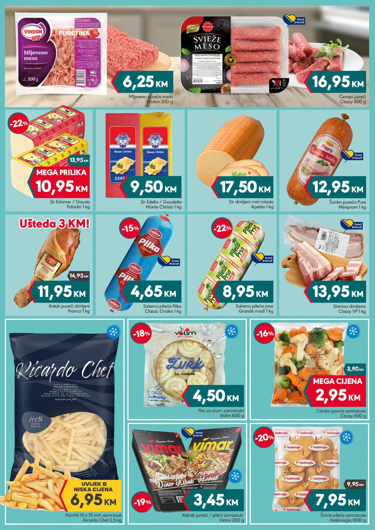 Mega Diskont katalog juni 2026 – sirevi, salame i mesni proizvodi